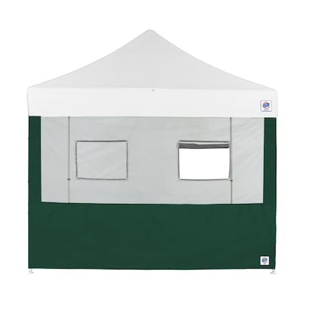 E-Z Up TAA Compliant Food Booth Sidewall with 2 Serving Windows, 8' W x 8' H, Forest Green SW3FB8FXTMC2WFG